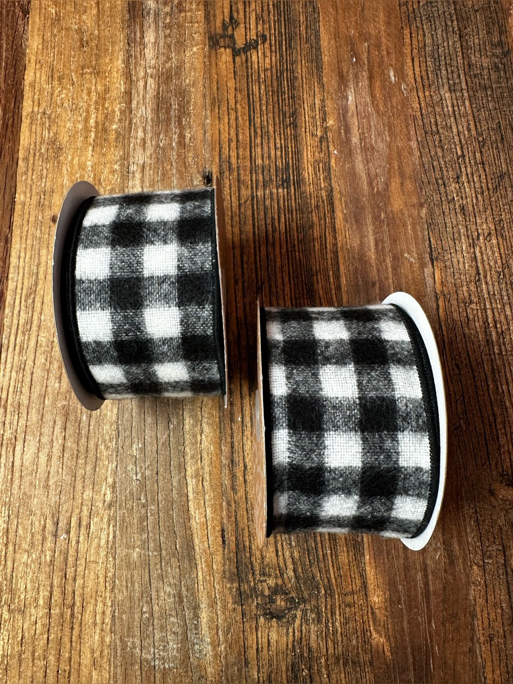 Black and White Buffalo Check Decorative Ribbon -